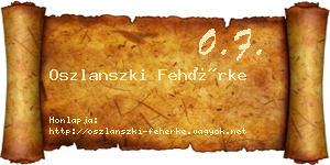Oszlanszki Fehérke névjegykártya